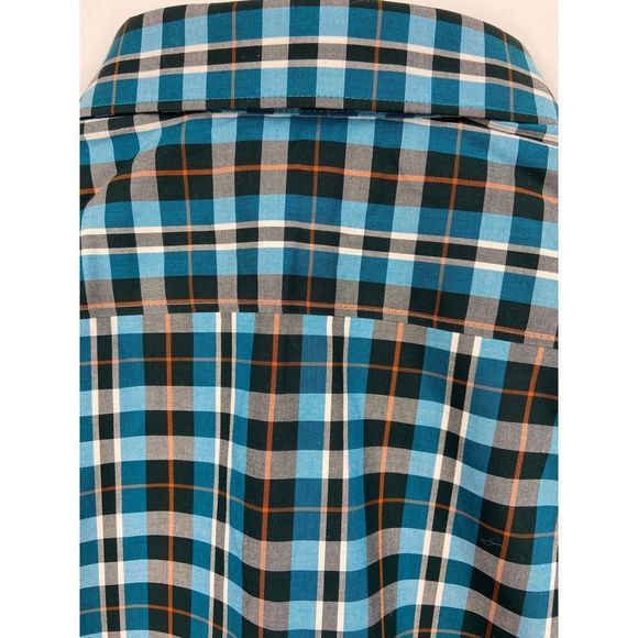 NWOT Land's End  No Iron Supima Teal Plaid Dress Shirt Size 4 - Picture 8 of 8